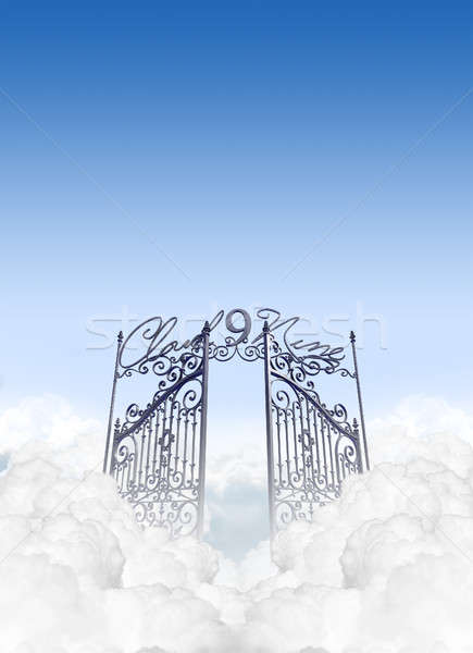 Zdjęcia stock: Chmura · dziewięć · wejście · chmury · Błękitne · niebo · niebo