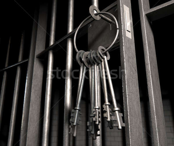 Jail Cell With Open Door And Bunch Of Keys Stock photo © albund