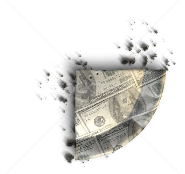 Rebanada dólar dinero pie superior vista Foto stock © albund
