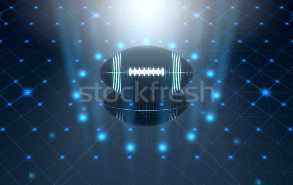 Piłka etapie futurystyczny sportowe piłka nożna neon Zdjęcia stock © albund