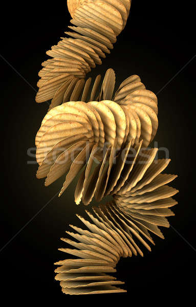 Potato Chip Stack Falling Stock photo © albund