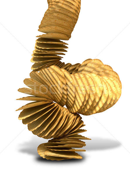 Potato Chip Stack Falling Stock photo © albund