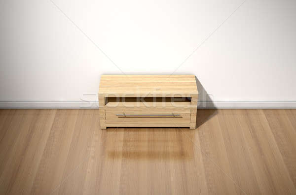 Empty Room With Wooden Cabinet Stock photo © albund