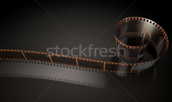 Filmstrip gekruld oude film opgerold Stockfoto © albund