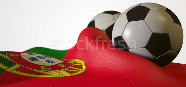 Portugal Flag And Soccer Ball Stock photo © albund