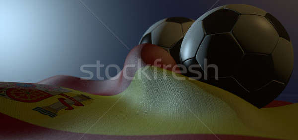 Spain Flag And Soccer Ball Stock photo © albund