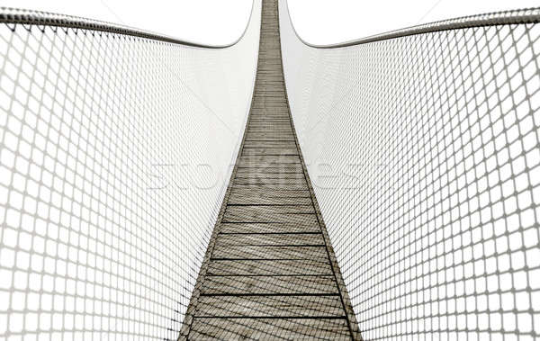 Stock photo: Rope Bridge On White