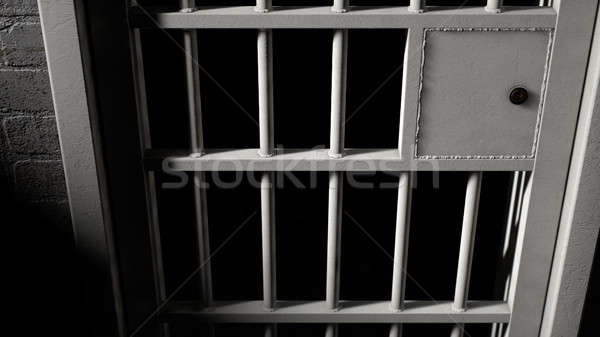 Gefängniszelle Tür Eisen Bars Mechanismus Stock foto © albund