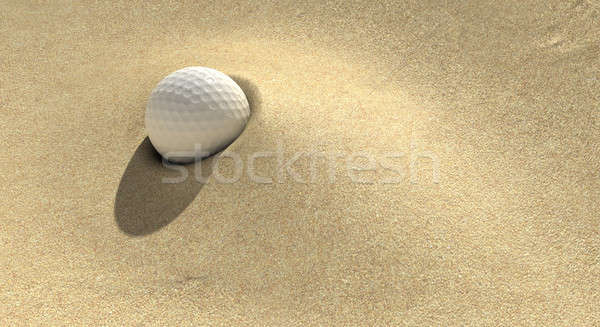 Golf Sand Trap Golfball tief Spaß Stock foto © albund