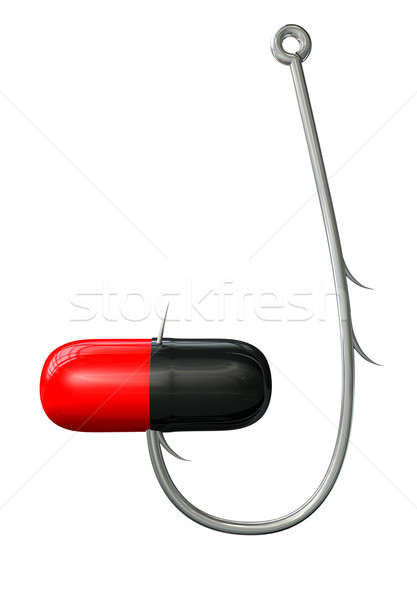 Uyuşturucu bağımlılığı tanımlama Metal balık tutma kanca kırmızı Stok fotoğraf © albund