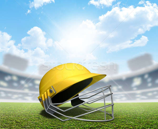 Cricket Stadium And Helmet Stock photo © albund