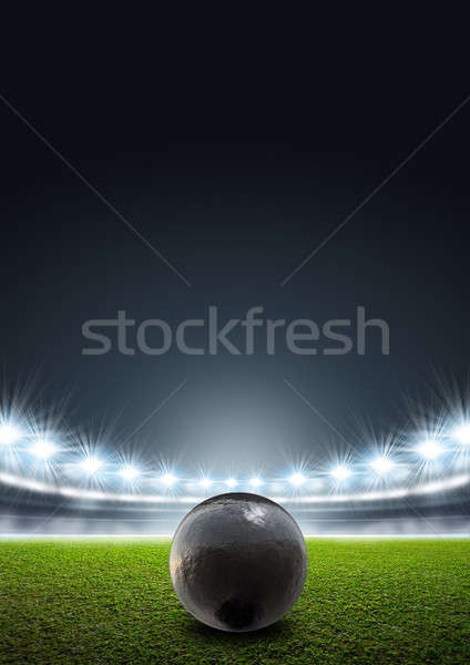 Shotput Ball In Generic Floodlit Stadium Stock photo © albund