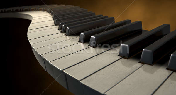 Moody Curvy Piano Keys Stock photo © albund