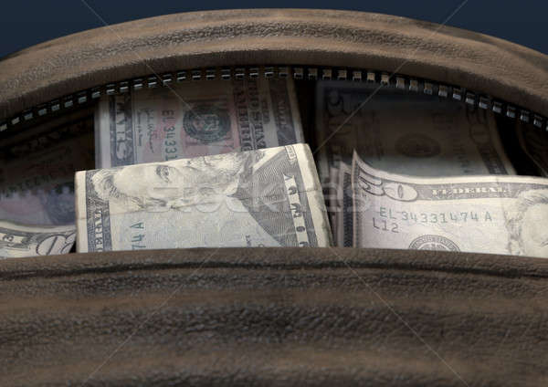 Illicit Cash In A Brown Duffel Bag Stock photo © albund