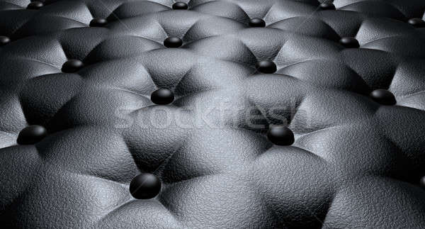 Buttoned Luxury Black Leather Perspective Stock photo © albund