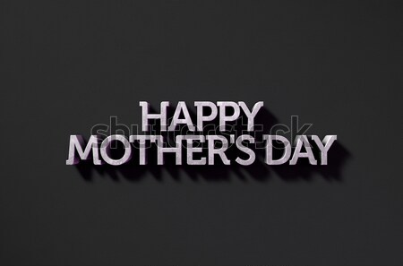 Happy Mothers Day Text On Black Stock photo © albund