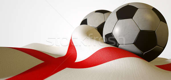 England Flag And Soccer Ball Stock photo © albund