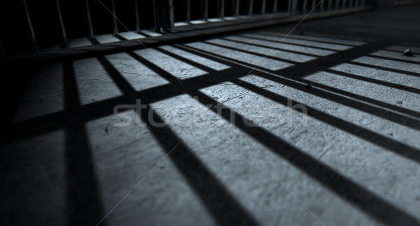 Celda de la cárcel bares oscuridad primer plano vista cárcel Foto stock © albund