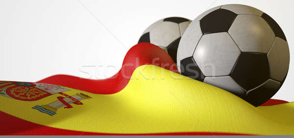 Spain Flag And Soccer Ball Stock photo © albund
