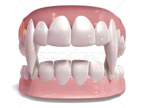 Wampira fałszywy zęby zestaw odizolowany dentysta Zdjęcia stock © albund