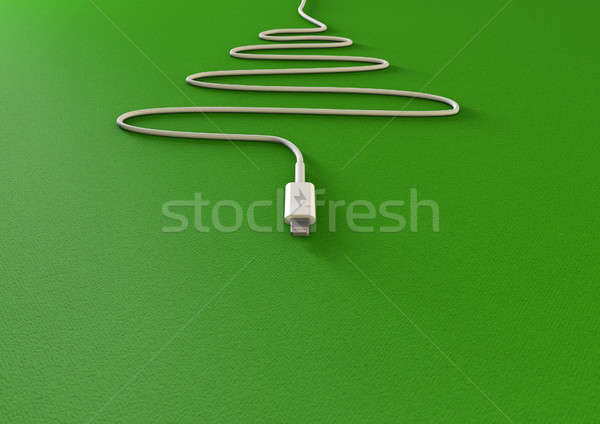 Christmas Tree Phone Charger Stock photo © albund