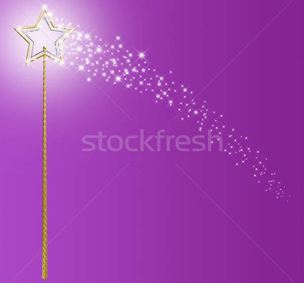 Stock photo: Gold And Silver Magic Wand With Sparkles