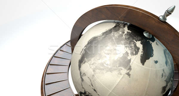 Vintage Wooden World Globe Stock photo © albund