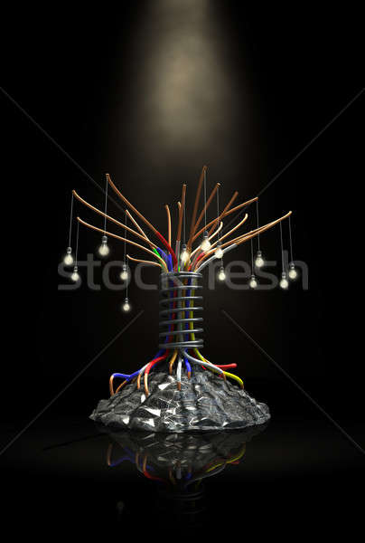 Industrielle avenir arbre sur électrique mécanique [[stock_photo]] © albund
