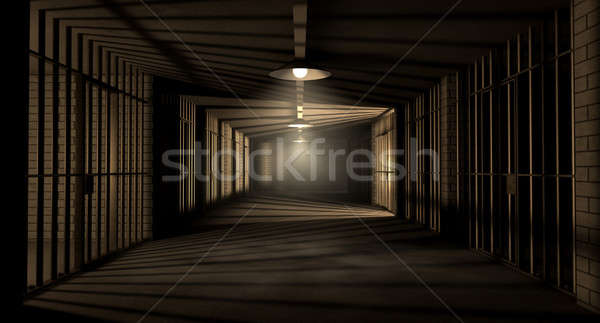 Cárcel corredor prisión noche Foto stock © albund