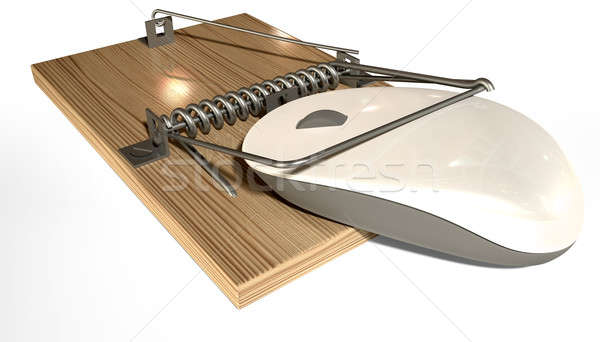 Stock photo: Mousetrap With Trapped Computer Mouse