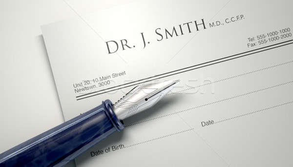Doctors Prescription And Fountain Pen Stock photo © albund