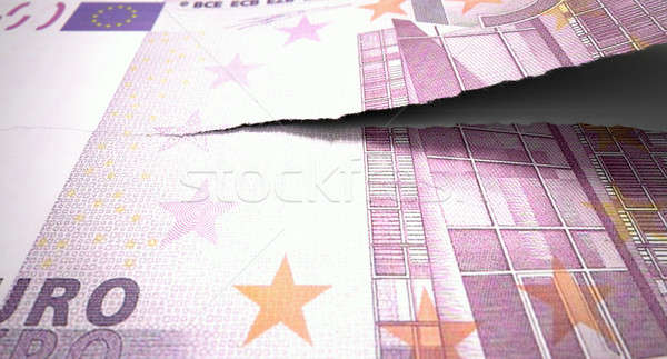 Tearing Euro Note Stock photo © albund