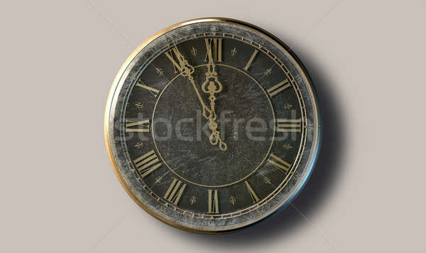 Macro antieke horloge middernacht extreme Stockfoto © albund