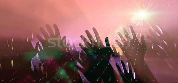 Audience Hands And Lights At Concert Stock photo © albund