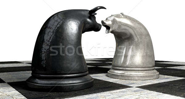 Bull And Bear Market Trend Chess Pieces Stock photo © albund