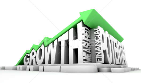 Növekedés szöveg nyíl zöld trend gyűjtemény Stock fotó © albund