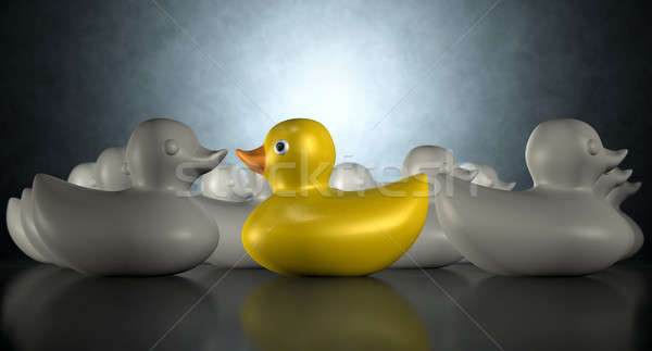 Rubber Duck Against The Flow Stock photo © albund