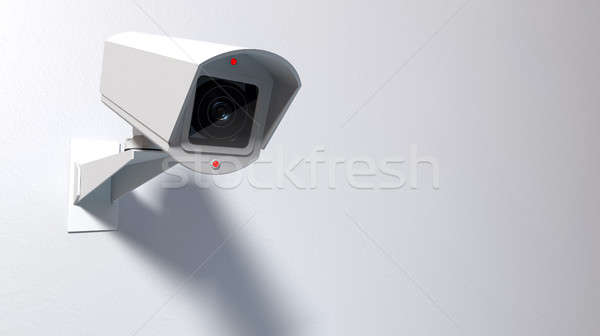 Überwachung Kamera weiß Wireless beleuchtet Lichter Stock foto © albund