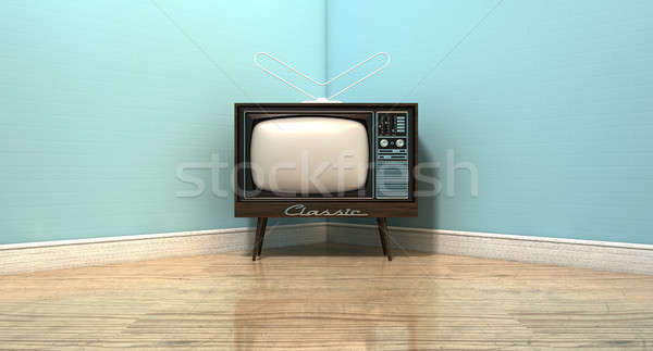 Old Classic Television In A Room Stock photo © albund