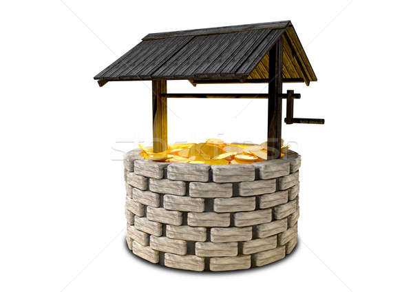 Wishing Well With Gold Coins Stock photo © albund