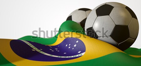 Brazilian Flag And Soccer Ball Stock photo © albund