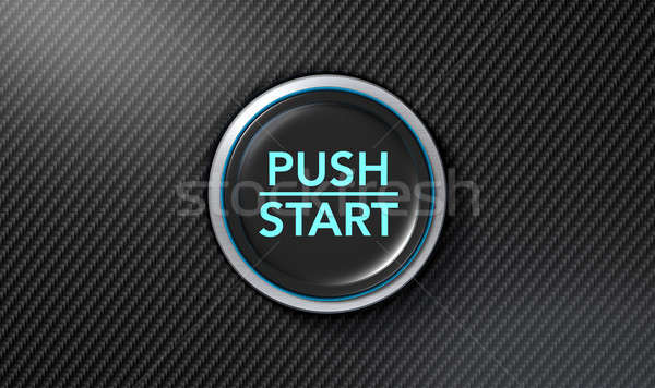 Push To Start Carbon Fibre Button Stock photo © albund