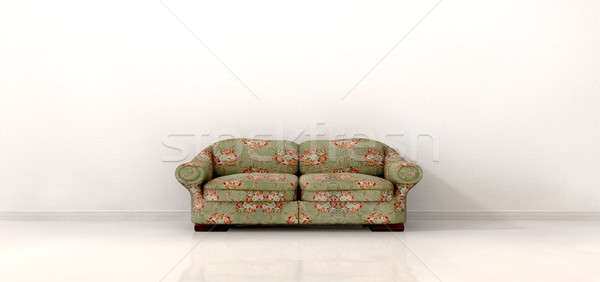 Old Sofa In Empty White Room Stock photo © albund