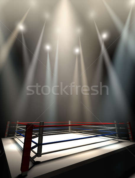 Boxing Ring Spotlit Dark Stock photo © albund