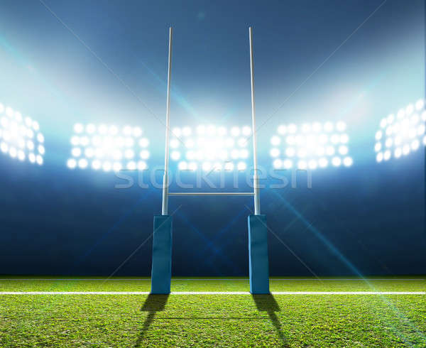 Rugby Stadium And Posts Stock photo © albund