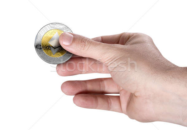 Stock photo: Hand And Bitcoin