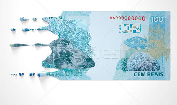 Brazilian Real Melting Dripping Banknote Stock photo © albund