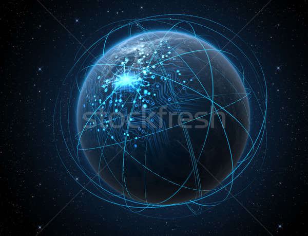 ストックフォト: 惑星 · ネットワーク · 光 · ジェネリック · 世界