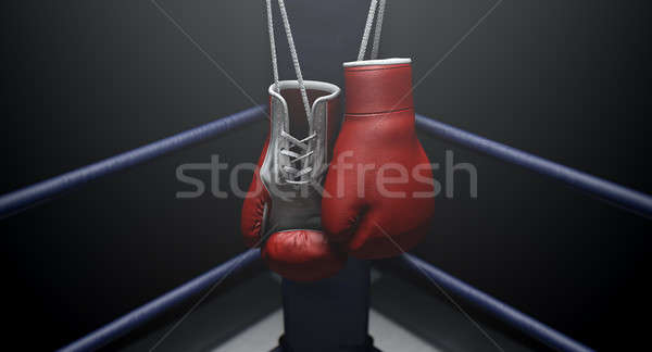 Boxing Corner And Boxing Gloves Stock photo © albund