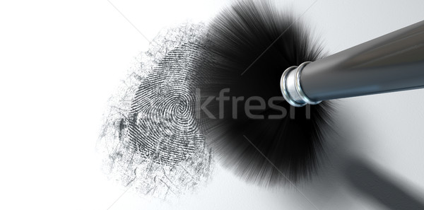 Отпечатки пальцев белый место совершения преступления щетка черный Сток-фото © albund